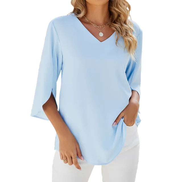 Verna - Bluse mit V-Ausschnitt