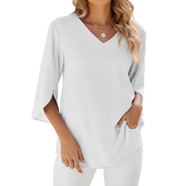 Verna - Bluse mit V-Ausschnitt