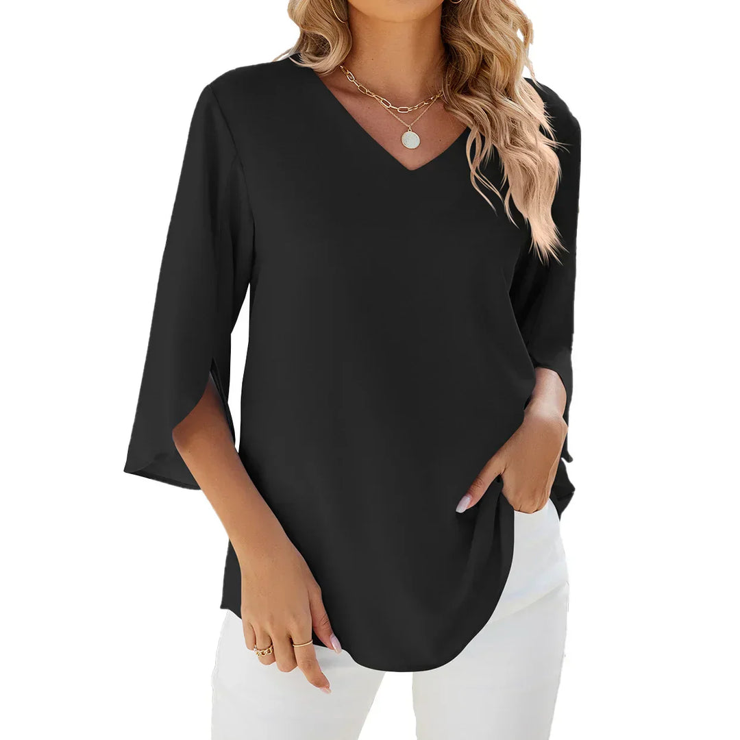 Verna - Bluse mit V-Ausschnitt