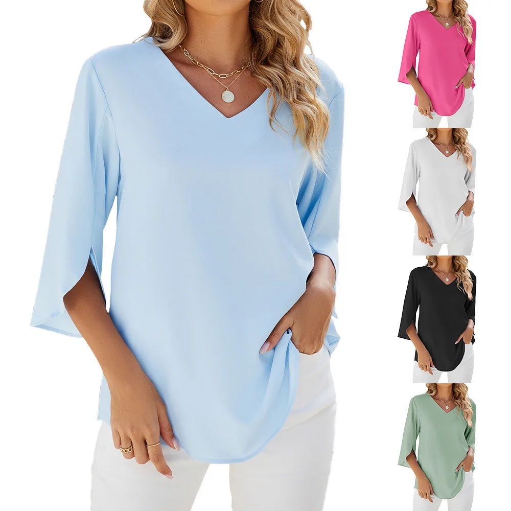 Verna - Bluse mit V-Ausschnitt