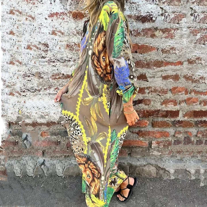 Roelie - Bedrucktes Kleid Mit Langen Ärmeln